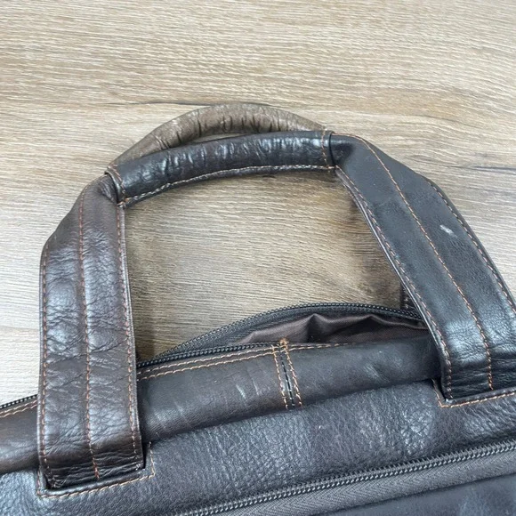 Classic Samsonite Leather Top loader Briefcase Dark Brown Business‎ Work Travel